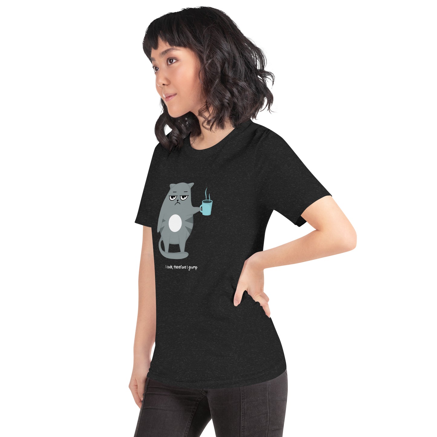 Grumpy Cat Coding- Unisex t-shirt