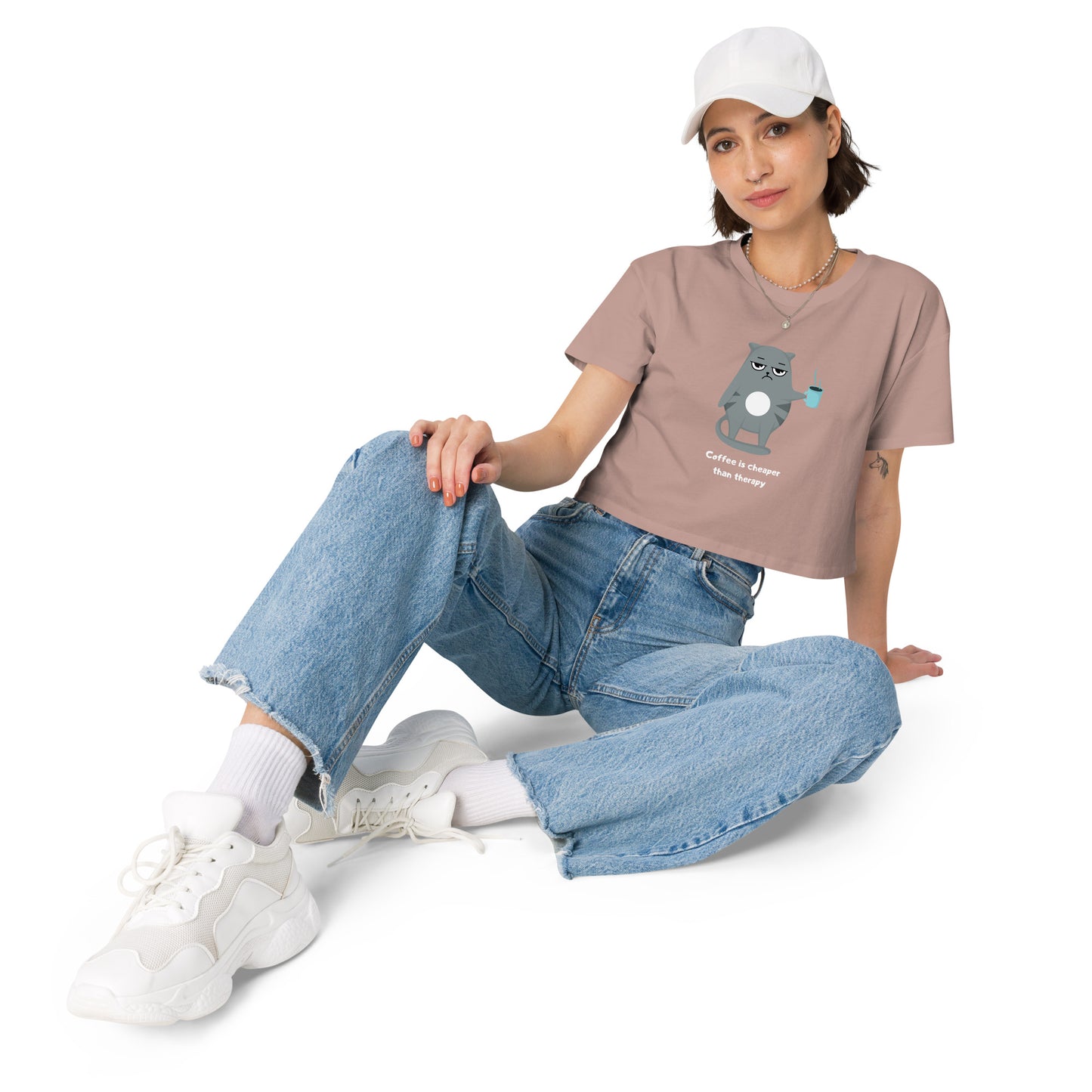 Coffee is Cheaper than therapy- Women’s crop top